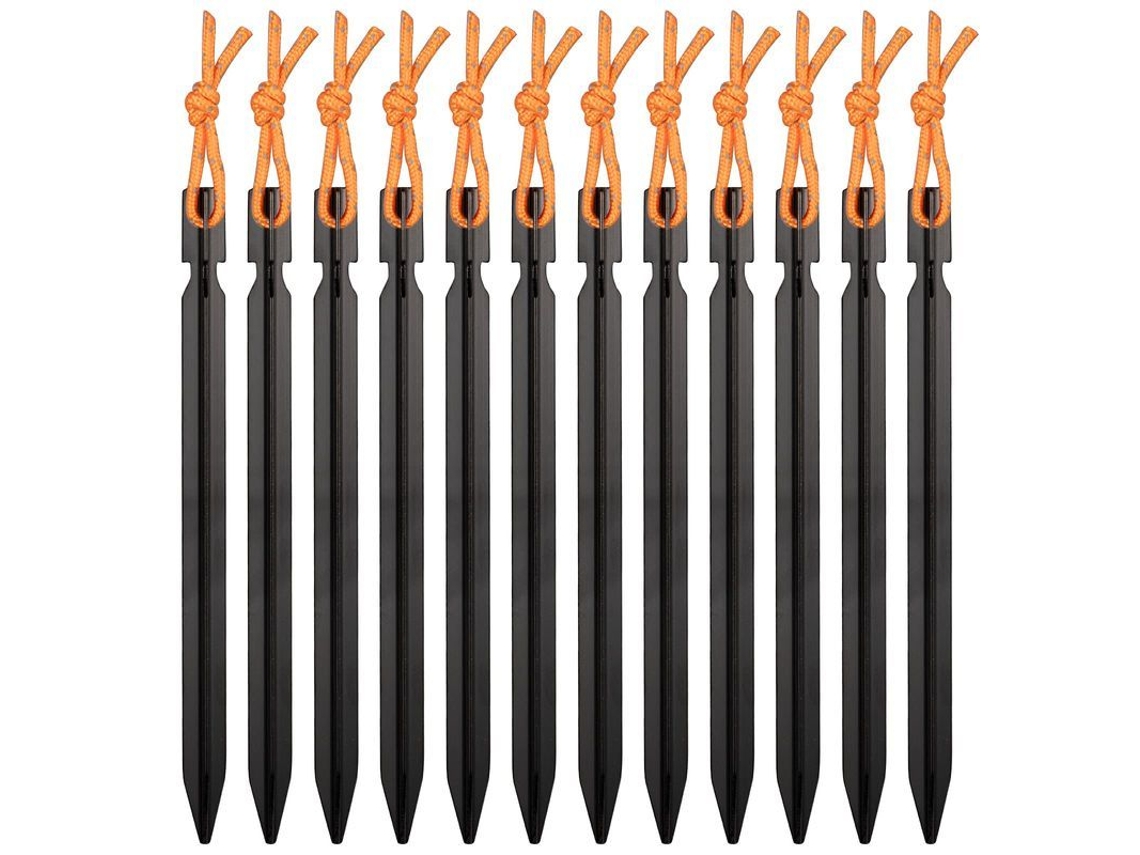 2026-12 Clavos De Tienda Y, Clavos De Camping Resistentes Con Cuerda Reflectiva, 18cm Aluminio Ligero