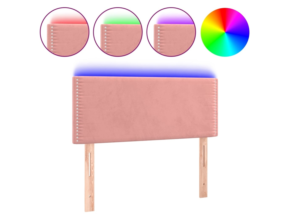 Maison Exclusive - Cabecero Con Led De Terciopelo Rosa 100x5x78/88 Cm