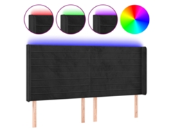 Maison Exclusive - Cabecero Con Led De Terciopelo Negro 163x16x118/128 Cm