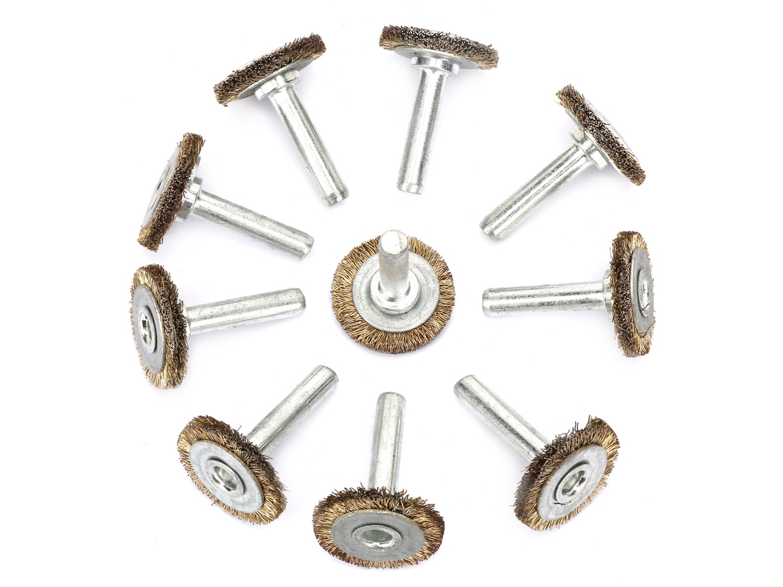 10 Cepillos Redondos De Alambre De Acero Para Pulir, Ideales Para Limpieza Y Pulido General.