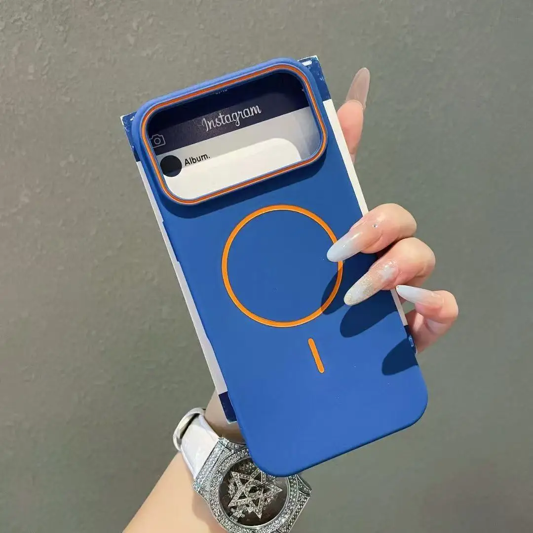 (iphone 16 Azul) Funda Magnética Magsafe Para Iphone, A Prueba De Golpes.