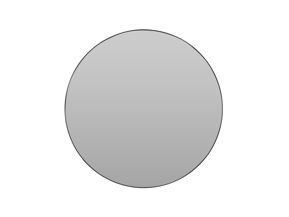 Espejo redondo Well Home de Ø55 cm con marco de metal negro y 2 ganchos Wellhome