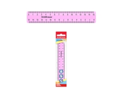 Regla para tartas Erichkrause, 15 cm, bolsa de polietileno rosa