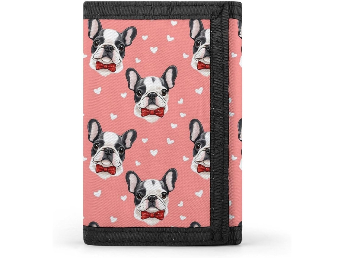 Cartera Compacta Poliéster Con Cremallera Para Hombre Diseño Estampado