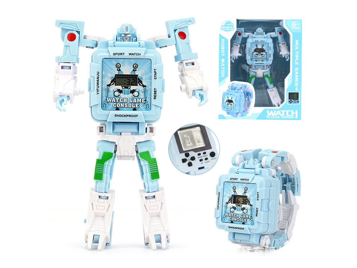 Relógio Eletrônico Digital Robô Transformador Brinquedo Presente Natal Crianças Meninos Meninas
