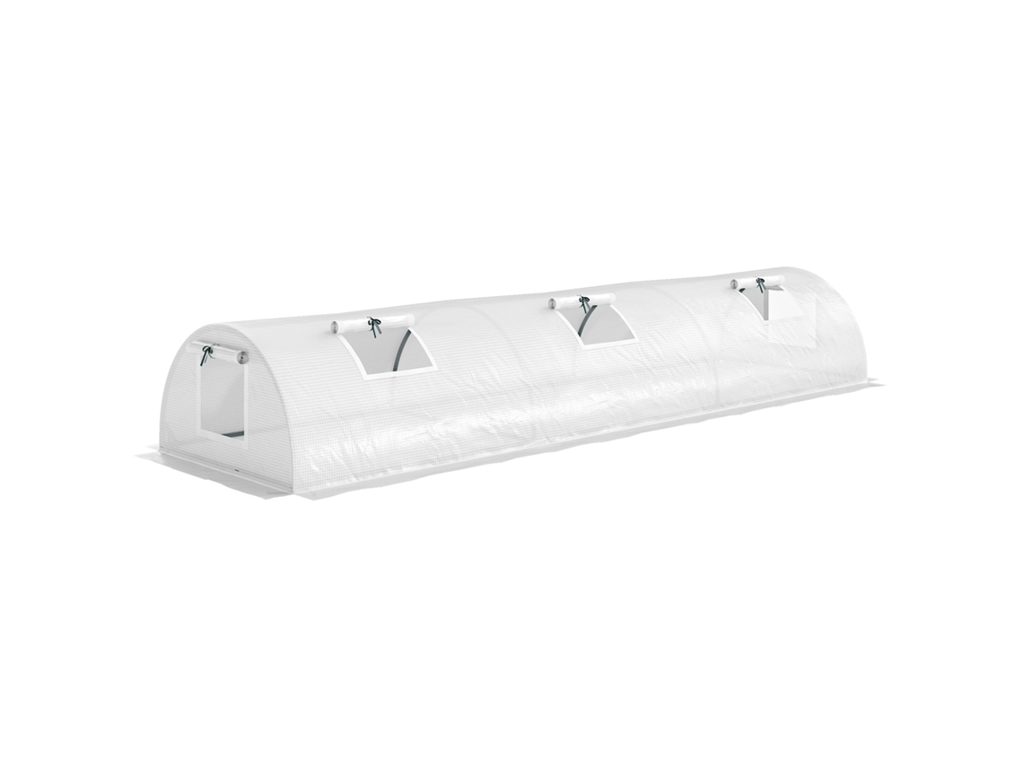 Ventana Tipo Túnel De Lona Para Invernadero Con Protección Uv, 300x80x45cm, Blanca