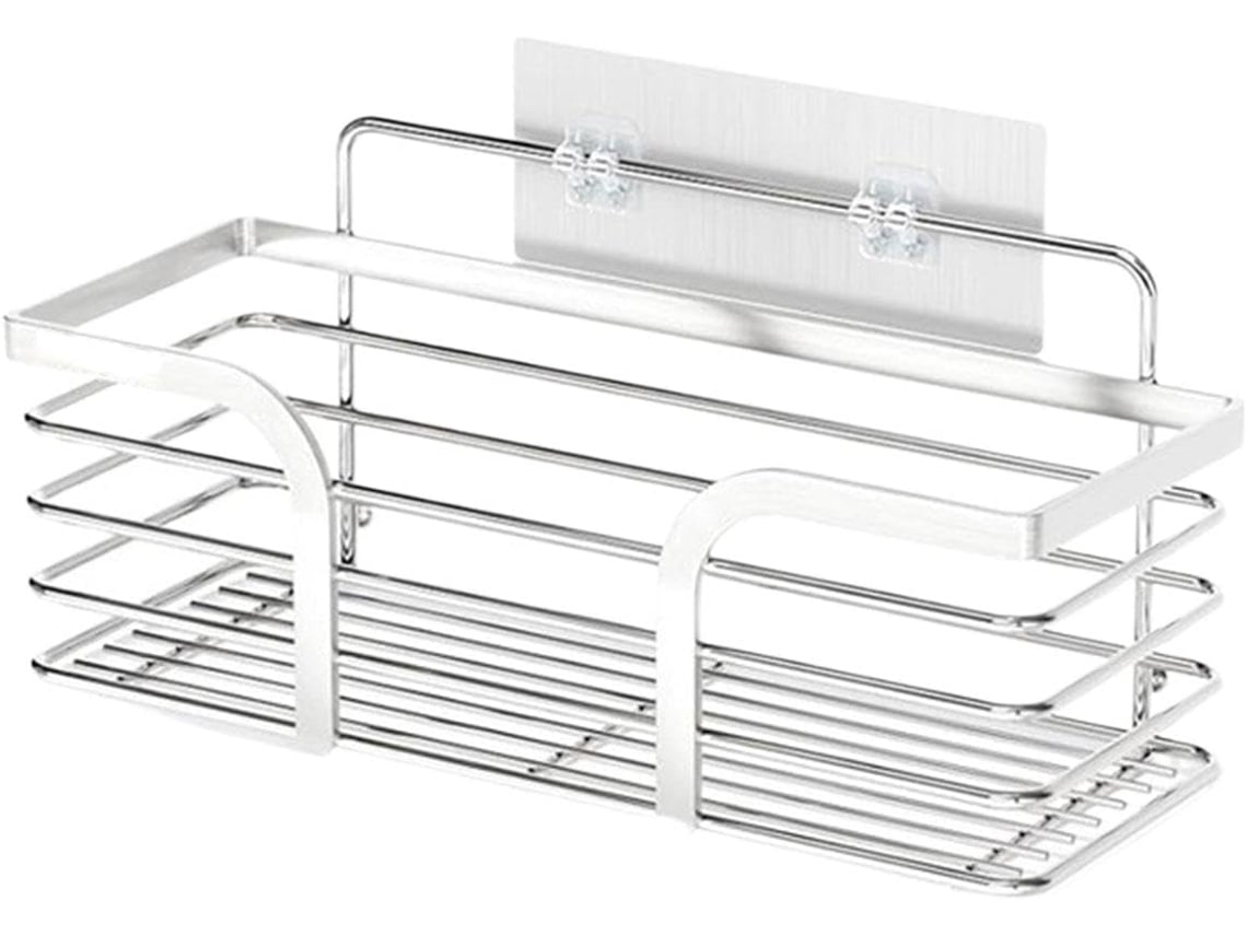 Organizador De Chuveiro De Parede Com Ventosa E 5 Ganchos, 30 X 12 Cm, Para Shampoo, Armazenamento Versátil Para