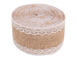 2 rollos de 5 m de hermosos adornos de encaje de lino para el hogar, Navidad, bodas y accesorios de bricolaje Kofihety
