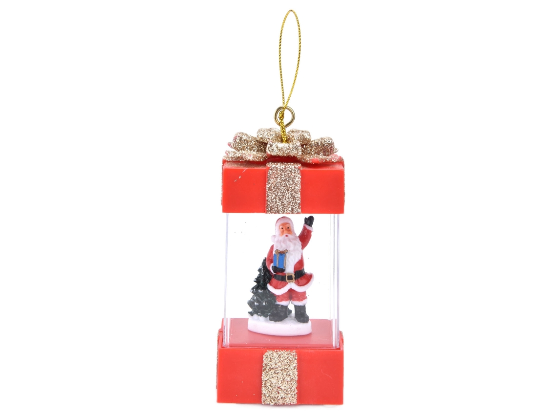 NEVEANCE Linterna LED Navideña 4,7 pulgadas con Papá Noel, Luz Cálida, Decoración de Escritorio y Colgante, Ideal para Interior