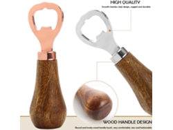 Dos Abridores De Botellas Con Mangos De Madera (oro Rosa Y Plata)