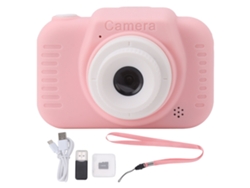 Cámara digital recargable de doble lente 1080p para niños, 32 g, rosa
