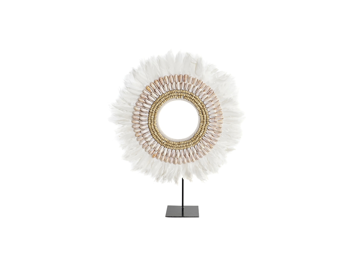 Decoración Pluma Hierro Juju Blanco 50x12,5x59cm