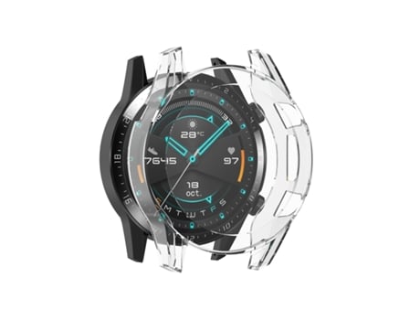 Funda protectora para reloj Huawei Watch GT2 de 46 mm de cobertura total con pantalla (blanco transparente)