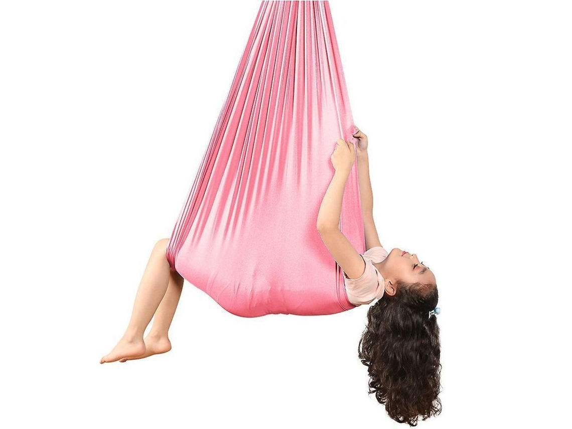 2026-hamaca De Yoga Aérea Infantil 100% Nylon Elástica Columpio Antigravedad Para Entrenamiento Sensorial Interior/exterior 280x100cm Rosa