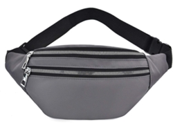 Riñonera Deportiva De Tela Oxford - Bolsa De Cinturón Resistente - Gris