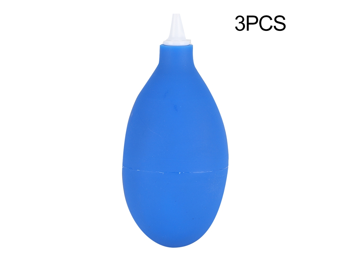 Soplador de polvo manual de goma de 3 piezas para limpiar cámaras, relojes y teléfonos