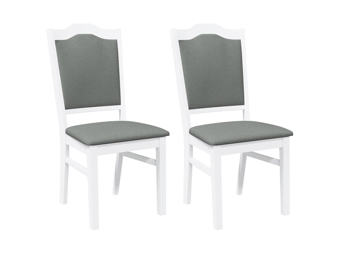 Maison Exclusive - Sillas De Comedor Con Cojines, 2 Unidades, Blancas, Madera Maciza, Caucho