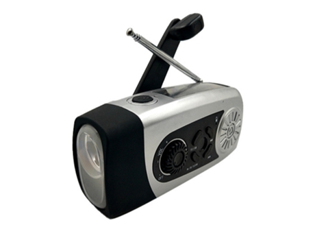 Radio solar del tiempo de la emergencia de la manivela, radio portátil de TF/FM con poder de la linterna 2000mAh del LED
