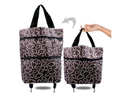 Carrito de compras portátil con bolsa de remolque, rodillo telescópico, carrito de supermercado con asa trasera plegable de GOKOCO