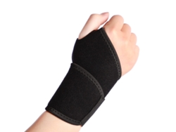 Tobillera ajustable para deportes y vida diaria. Talla única. Color negro.