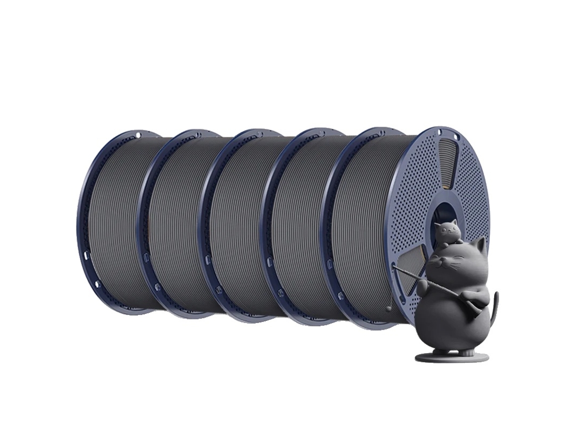 Filamento para impresora 3D, PLA, baja contracción, gris, OEM