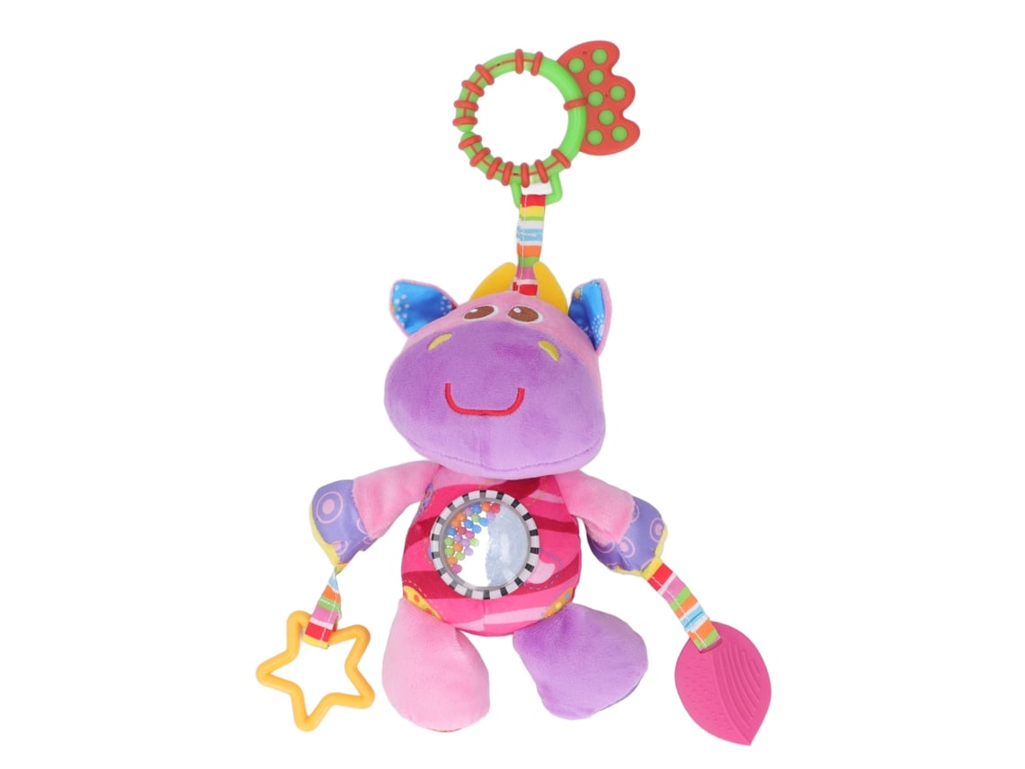 Sonajero de peluche para cochecito de bebé, animalito suave y colorido, para colgar y calmar.