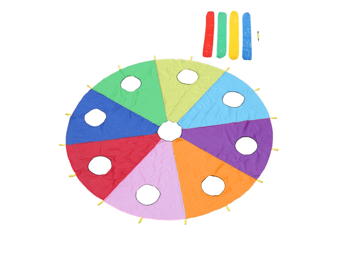 Juego Inflable De Gusanos De 9 Agujeros Con Paracaídas Para Niños - Juego Cooperativo Al Aire Libre