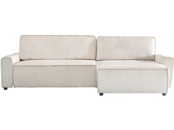 Sofá esquinero convertible y reversible de pana "Montaigne" - 3 plazas - Beige