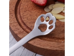 2 Cucharas Con Forma De Patas De Gato, Diseño De Dibujos Animados, Caladas, De Acero Inoxidable, Para Cafeterías Y Restaurantes.
