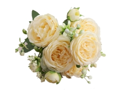 Ramas artificiales de rosas persas amarillas para decoración