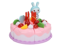 Ats-juguete Educativo De Simulación De Pastel De Cumpleaños Diy Para Niños Y Niñas, Color Rosa
