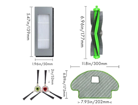Esfregão com filtro hepa escova lateral principal para combinação irobot roomba r113840