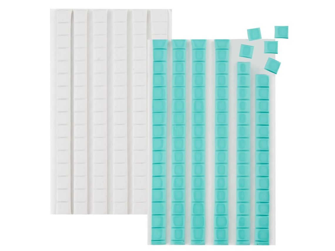 Masilla Adhesiva para Pósteres, Masilla Adhesiva Multiusos, Masilla para Colgar Cuadros y Objetos, Reutilizable y Desmontable, 192 Piezas, Azul Claro y Blanco