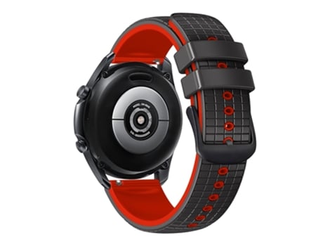 Correa de Silicona textura de cuadrículas 22mm dos colores liberación rápida para Huawei Watch Buds/GT3 SE/GT3 Pro - negro/rojo