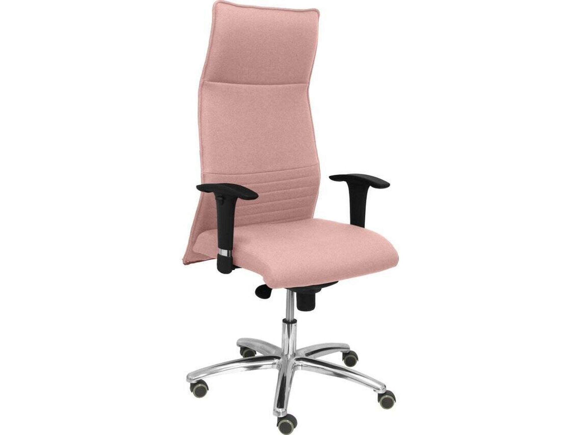 Silla de Escritorio Ejecutiva PYC Albacete XL Rosa con ruedas de parqué (Brazos ajustables - Tejido)