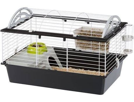Jaula para Conejos FERPLAST Casita (Negro - 101x60x61 cm - Plástico y Metal)