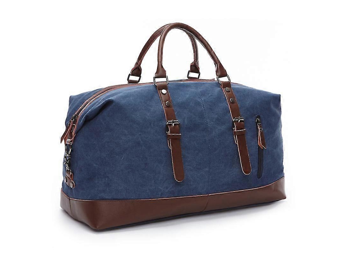 Bolsa de viaje de gran capacidad para exteriores, unisex, de lona, estilo bandolera, color azul oscuro