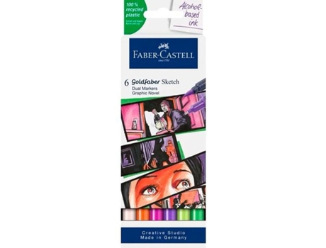 Set de Rotuladores FABER-CASTELL Goldfaber Sketch - Graphic Novel Doble 6 Piezas