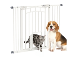 Portão Cães 74-100 Cm Extensão Pressão Trava Dupla Branco