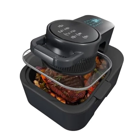 Freidora De Aire Digital Negra 6 En 1 (negra) No Tóxica Con Control Preciso De Temperatura Y Temporizador.