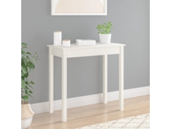 Mesa Consola De Madera Maciza De Pino Blanco 80x40x75 Cm