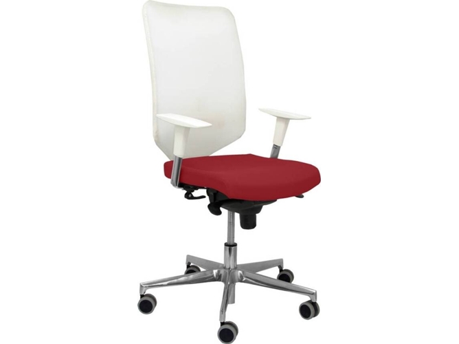 Silla de Escritorio Operativa PYC Ossa B Rojo con ruedas antiarañazos (Brazos Ajustables - Malla)