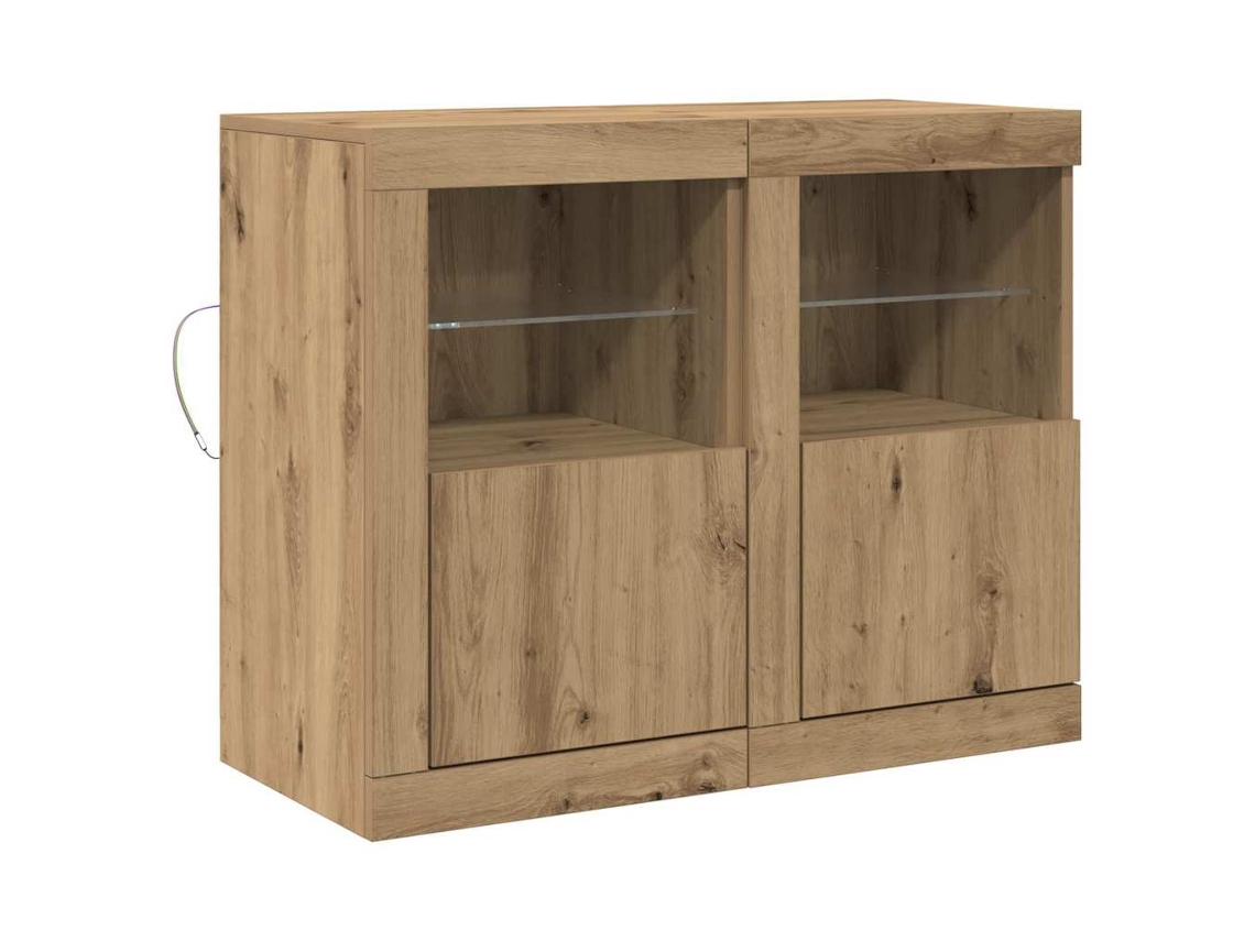Maison Exclusive - Aparador Led 2 Pcs Roble Artesanal 41 X 37 X 67 Cm