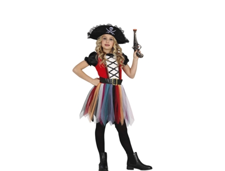 Disfraz de Niña GUIRCA Niña Pirata Multicolorido (7 - 9 años)