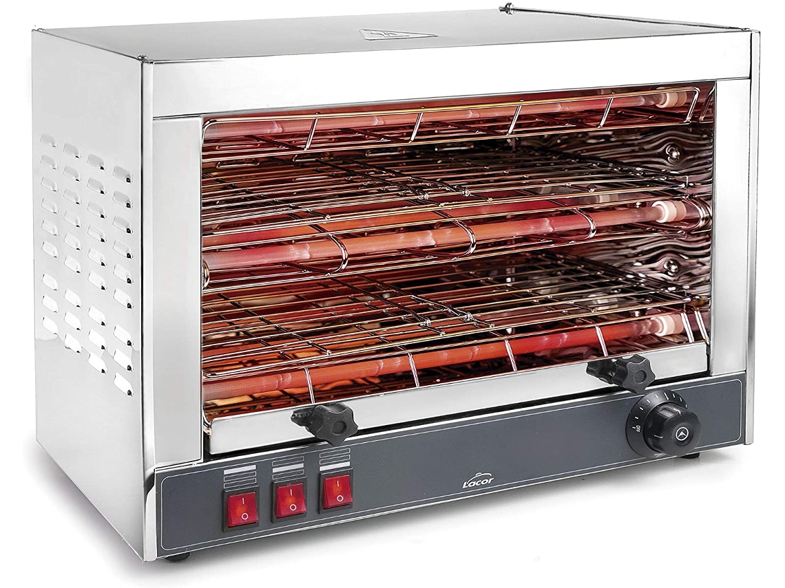 Tostador Eléctrico Horizontal Parrilla Doble, Gris, 3600 W LACOR