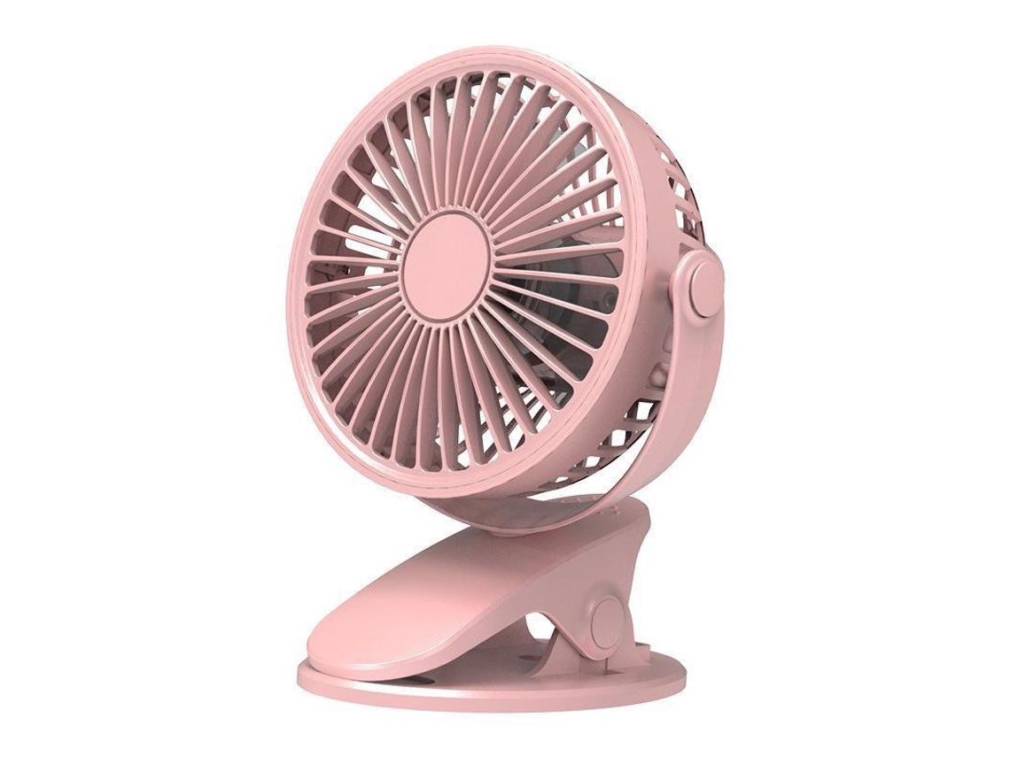 Ventilador Con Base De Carga Usb, Mini Ventilador De Mesa - Rosa