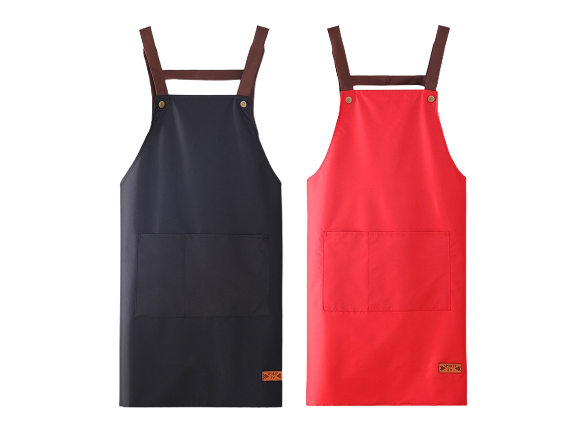 2 Unidades Delantal De Cocina, Resistente A Goteo Con 2 Bolsillos, Delantales De Cocina Para Mujer Y Hombre