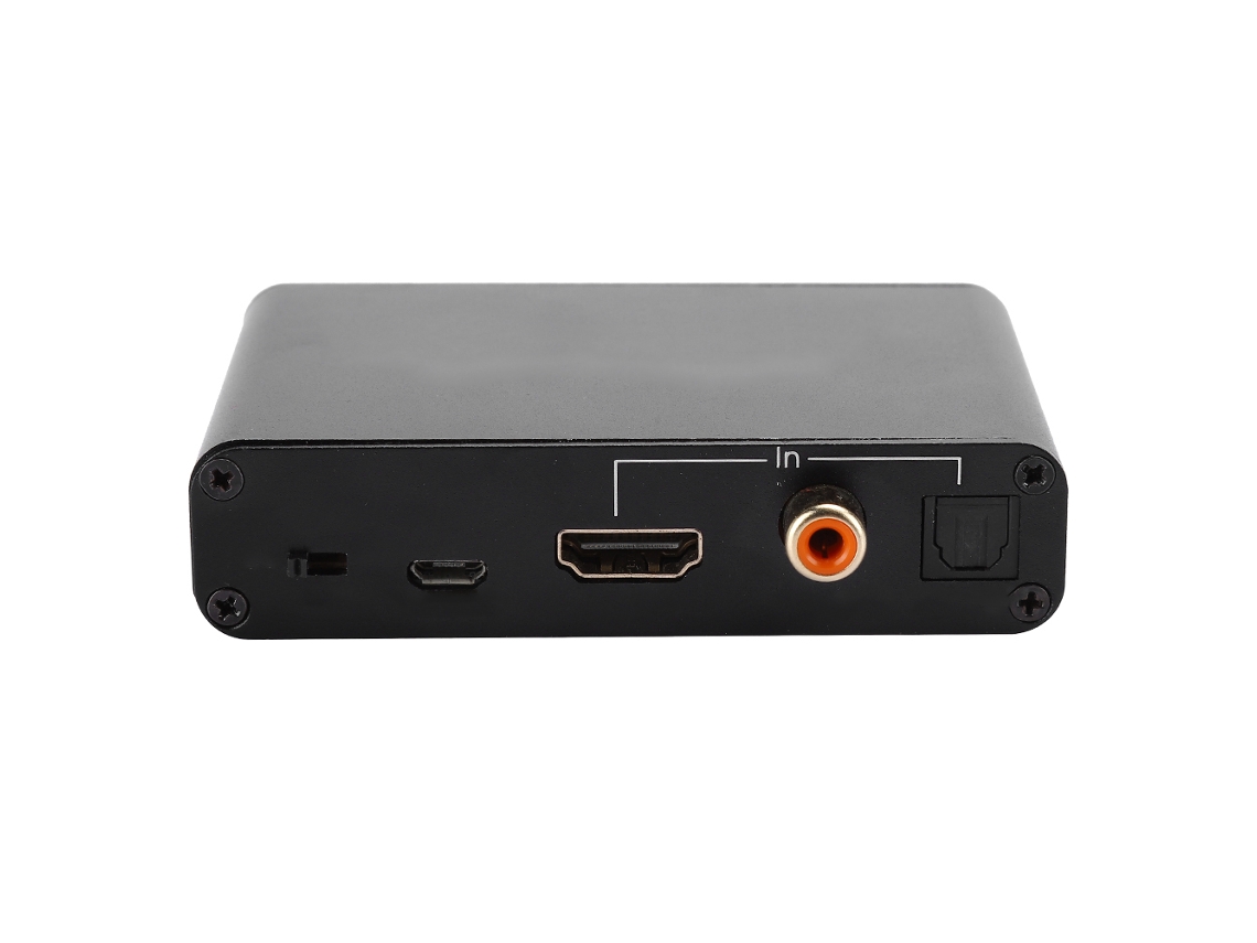 Convertidor De Audio Digital A Analógico Hdmi Con Amplificador Y Adaptador - Negro