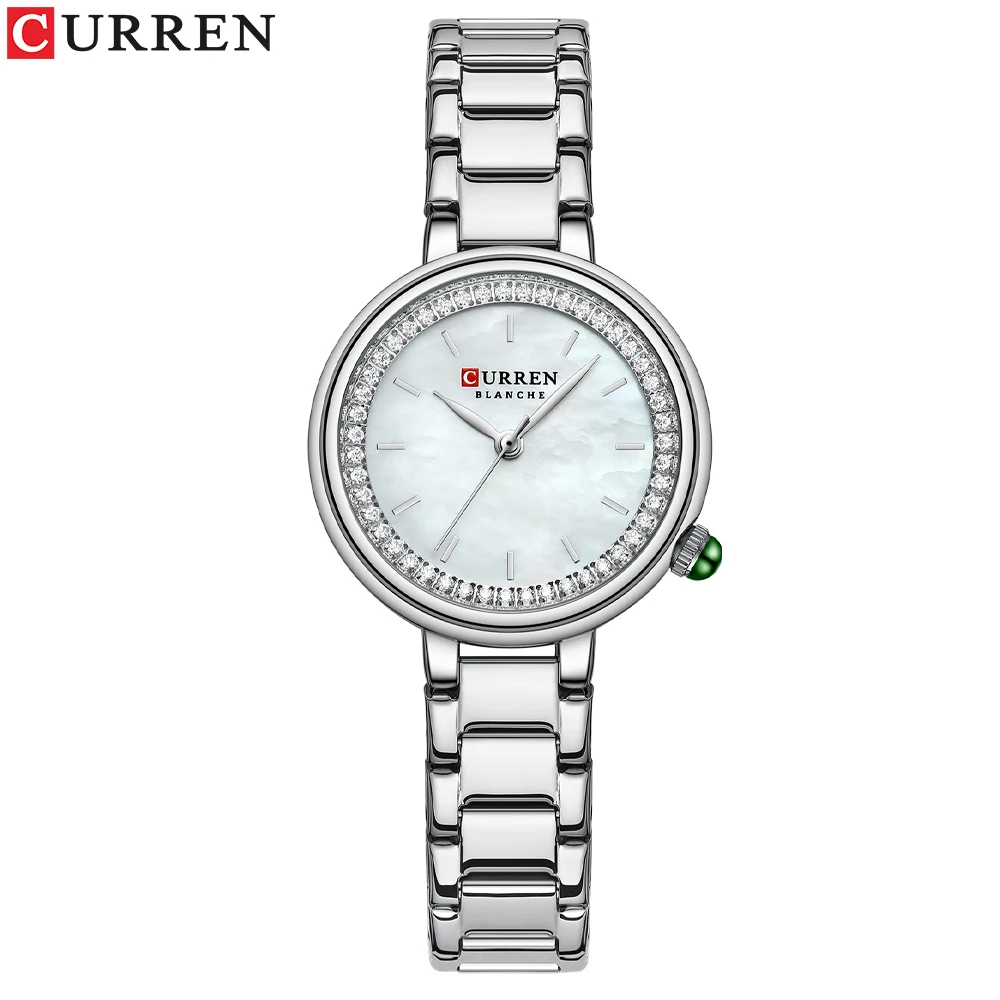(plata) Reloj Clásico De Mujer Con Esfera Redonda, Reloj De Pulsera Para Dama De Negocios