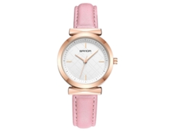 Reloj De Moda Para Mujer Con Correa De Pu Y Movimiento De Cuarzo, Informal, Elegante, Rosa.
